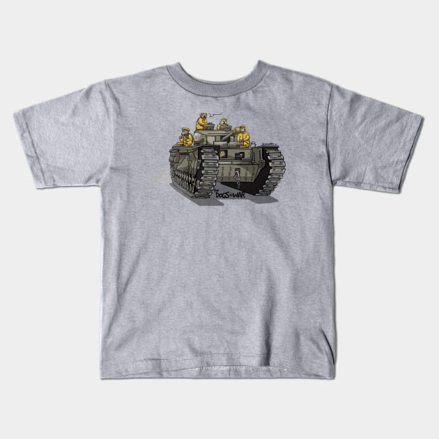 The Dogs of War: Churchill Tank Kids T-Shirt by Siegeworks